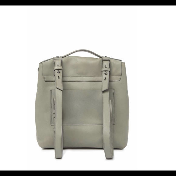 NEW AllSaints Sid Leather Backpack - Blue Grey - Picture 4 of 5